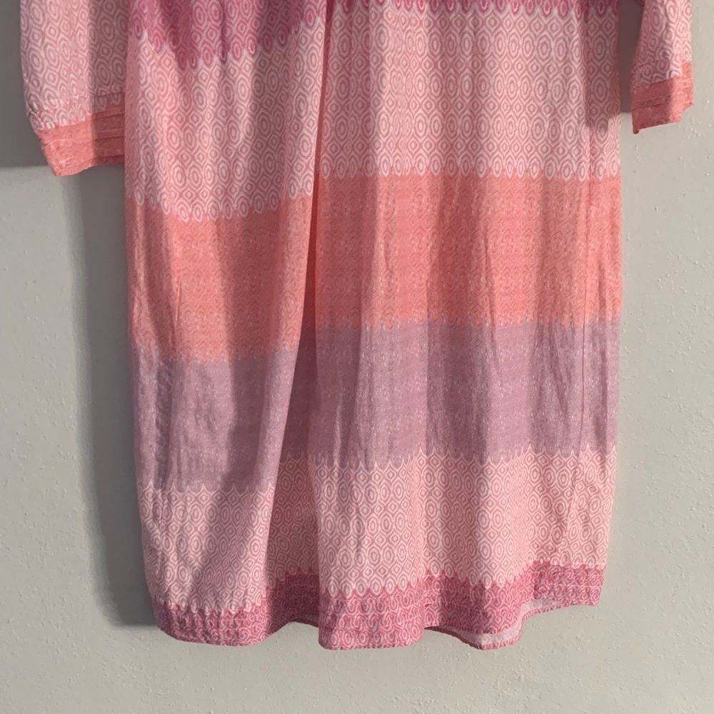 One Season Australia Pink Ombré Cotton Button-Front Dress | Size L - Picture 13 of 14